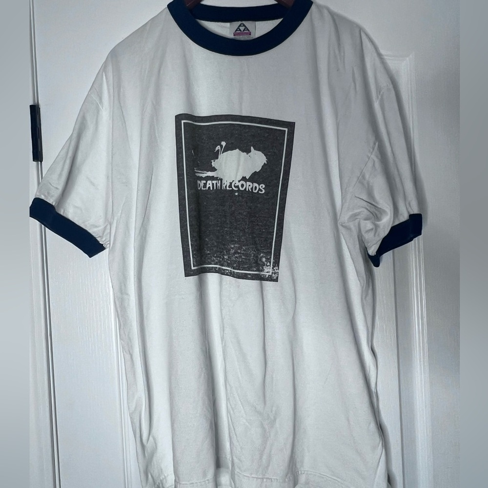 Death Records White and Black Men's T-Shirt - XL - Like New